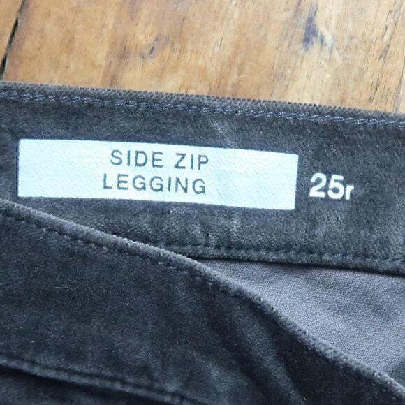 GAP 1969 BROWN VELVET SIDE ZIP LEGGING MID RISE STRETCH SIZE 25 REGULAR NWT - Picture 3 of 11
